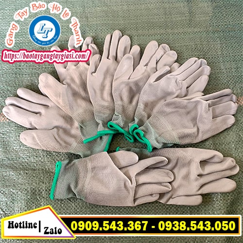 Găng tay phủ PU xám giá rẻ Găng tay phủ PU xám giá rẻ