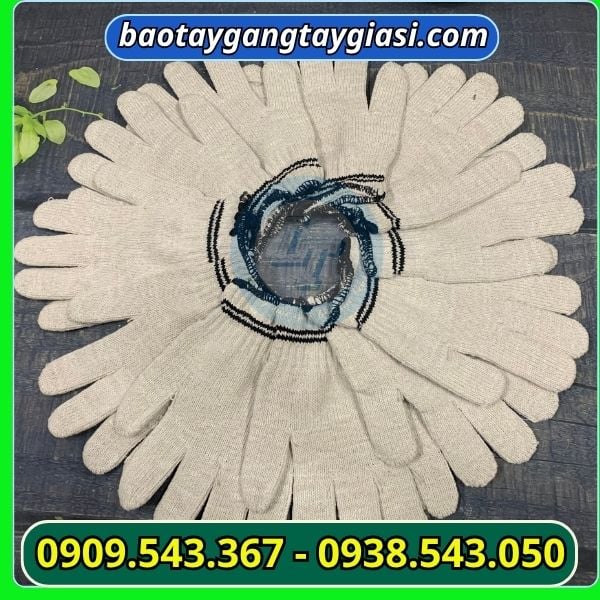 Găng tay len kem siêu dày 90g có 2 viền Găng tay len kem siêu dày 90g