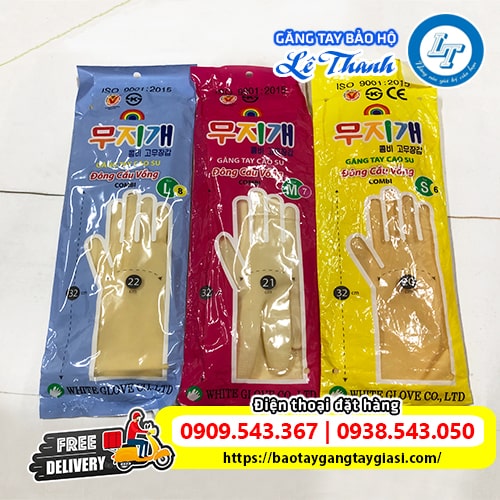 Găng tay cao su Đông Cầu Vồng Combi Găng tay cao su Đông Cầu Vồng Combi