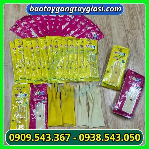Găng tay cao su đông càu vồng combi nhiều size Găng tay cao su đông càu vồng combi nhiều size