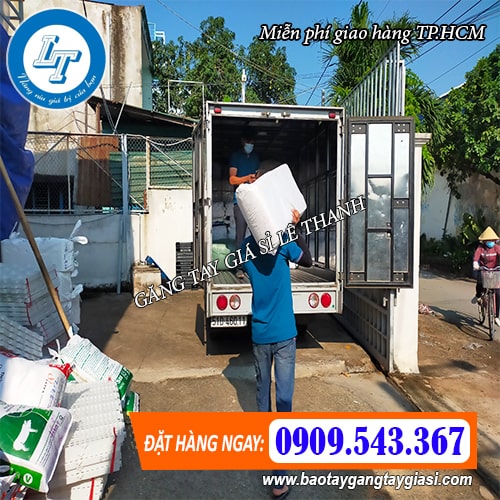 Găng tay sợi phủ hạt nhựa