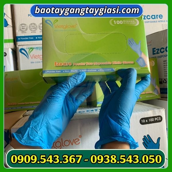 Găng tay y tế nitrile không bột màu xanh Găng tay y tế nitrile không bột màu xanh
