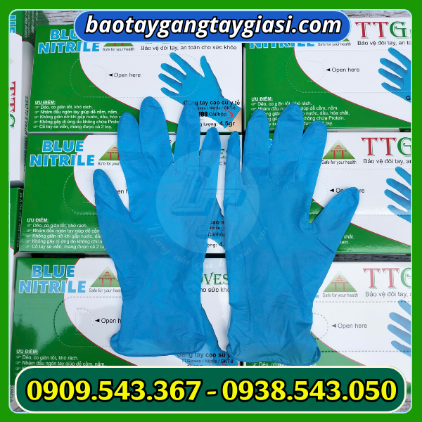 Găng tay y tế màu xanh Găng tay y tế màu xanh