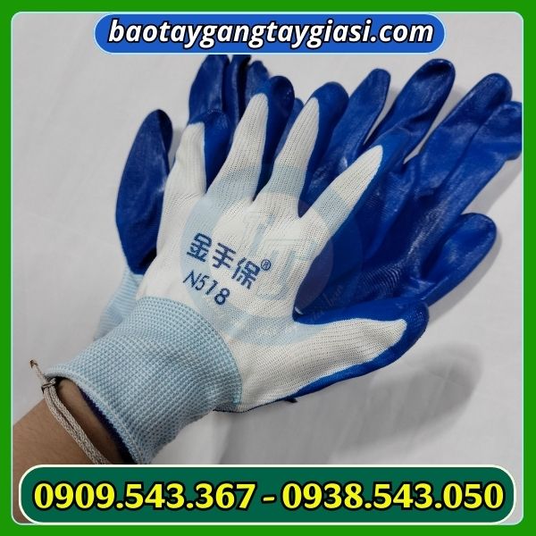 Găng tay phủ sơn xanh Găng tay phủ sơn xanh