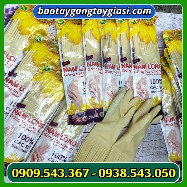 Găng tay cao su thiên nhiên Nam Long giá sỉ Găng tay cao su thiên nhiên Nam Long