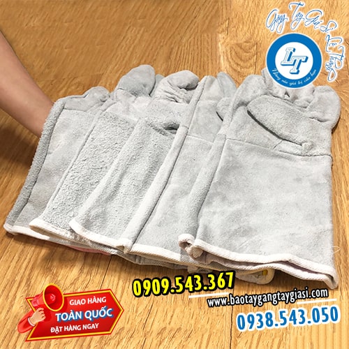 Găng tay da hàn dài 2 lớp dày dặn Găng tay da hàn dài 2 lớp dày dặn