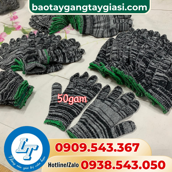 Găng tay len muối tiêu 50gam Găng tay len muối tiêu