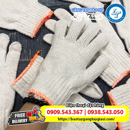 Găng tay bảo hộ sợi len kem trắng Găng tay bảo hộ sợi len kem trắng