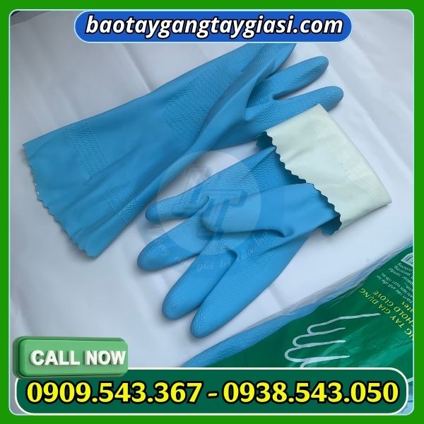 Găng tay cao su nam long màu xanh dương Găng tay cao su nam long màu xanh dương