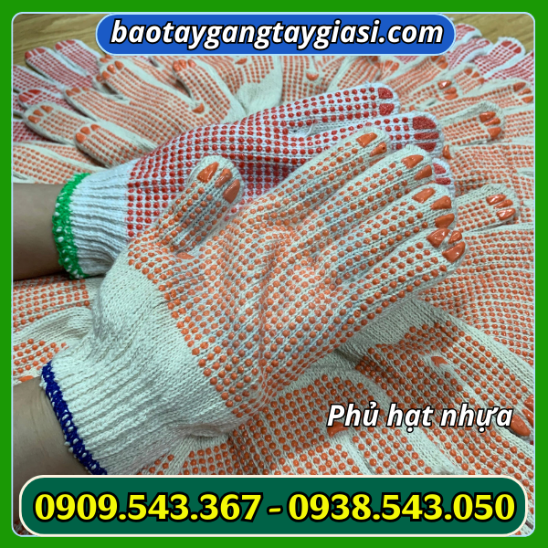 Găng tay len phủ hạt nhựa Găng tay sợi len poly