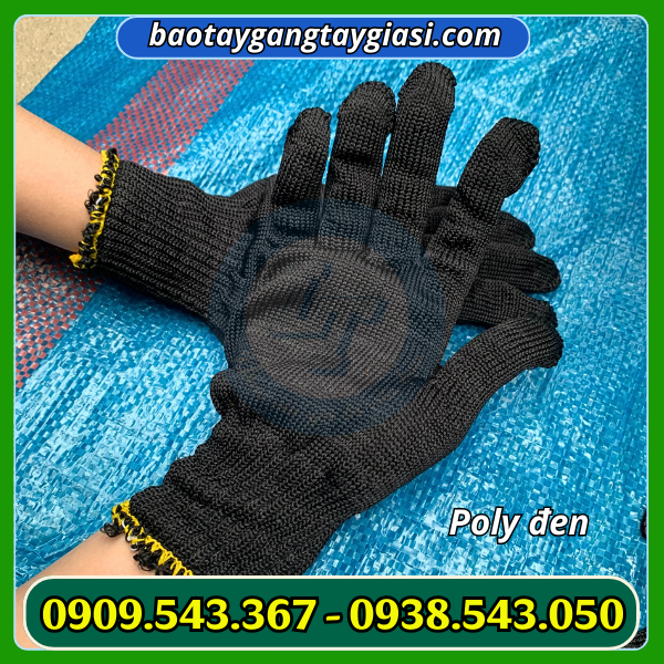 Găng tay poly đen Găng tay poly đen
