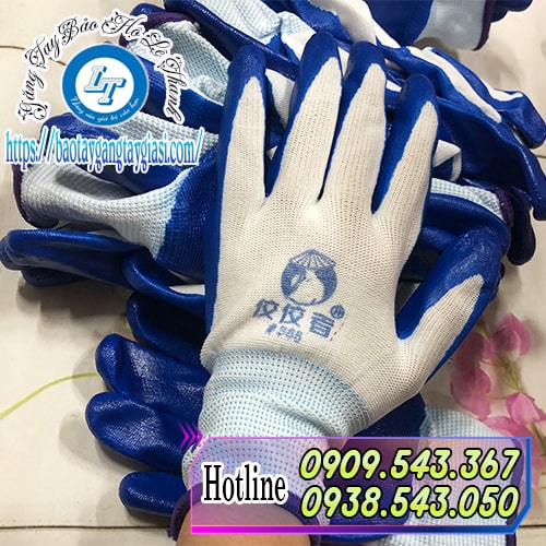 Găng tay phủ sơn xanh Găng tay phủ sơn xanh