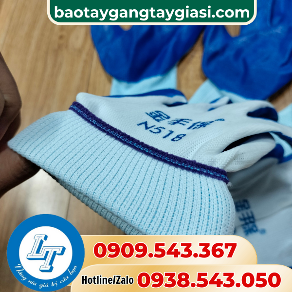 Găng tay phủ sơn xanh cao cấp Găng tay phủ sơn xanh cao cấp