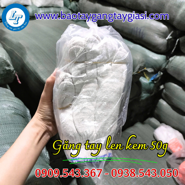Găng tay len kem 50g bịch 10 đôi Găng tay len kem 50g