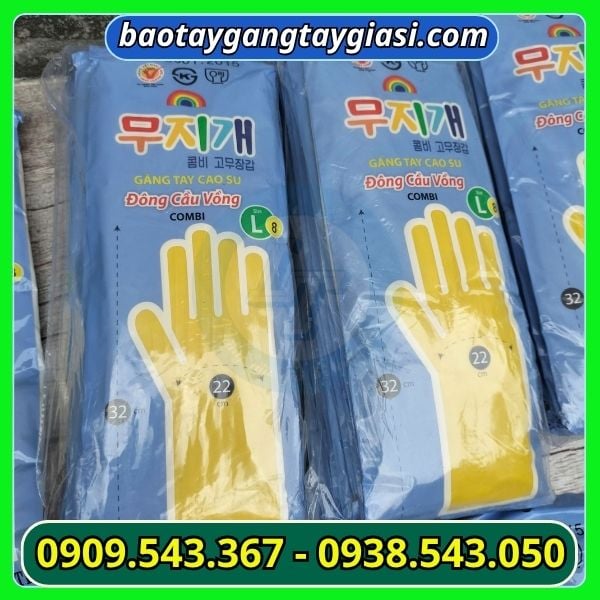 Găng tay cao su Đông Cầu Vồng bịch 10 đôi Găng tay cao su Đông Cầu Vồng