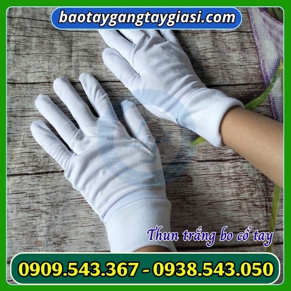 Găng tay thun trắng cotton Găng tay thun trắng cotton