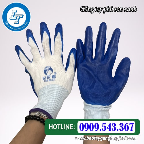 Găng tay phủ sơn xanh Găng tay phủ sơn xanh