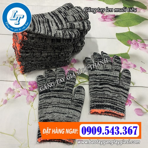 Găng tay len muối tiêu giá sỉ Găng tay len muối tiêu giá sỉ