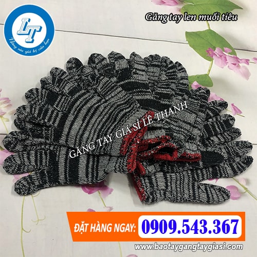 Găng tay len muối tiêu