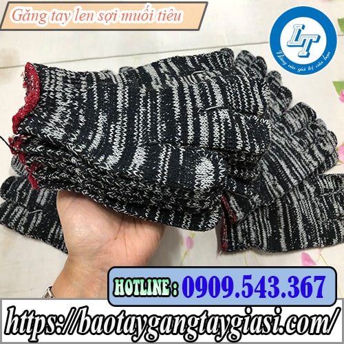 Găng tay len muối tiêu Găng tay len muối tiêu