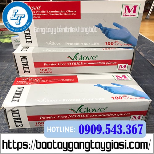 Găng tay y tế nitrile màu xanh không bột Găng tay y tế nitrile màu xanh không bột