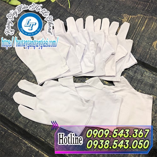 Găng tay vải thun trắng