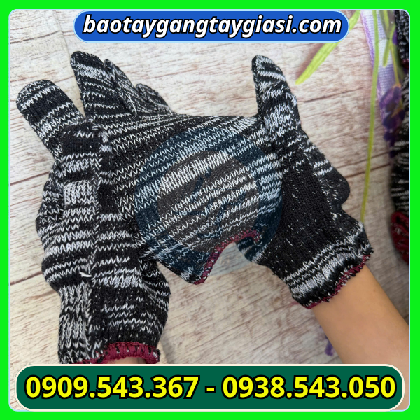 Găng tay len muối tiêu 90g co giãn tốt Găng tay len muối tiêu 90g