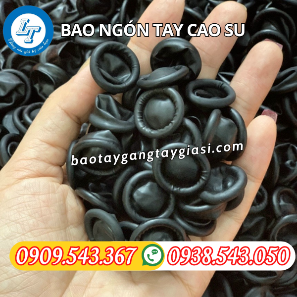 Bao ngón tay cao su màu đen Bao ngón tay cao su