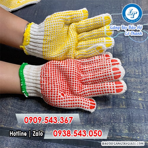 Bao tay bảo hộ phủ hạt nhựa chống trượt bám dính tốt Bao tay bảo hộ phủ hạt nhựa chống trượt bám dính tốt