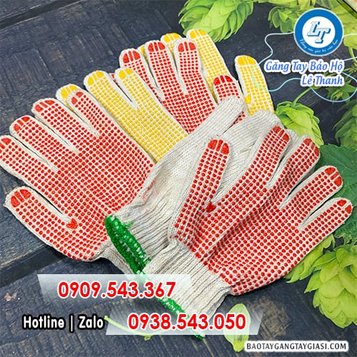 Bao tay bảo hộ phủ hạt nhựa Bao tay bảo hộ phủ hạt nhựa