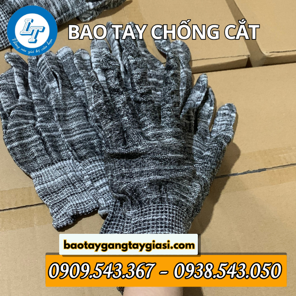 Bao tay chống cắt màu muối tiêu Bao tay chống cắt màu muối tiêu