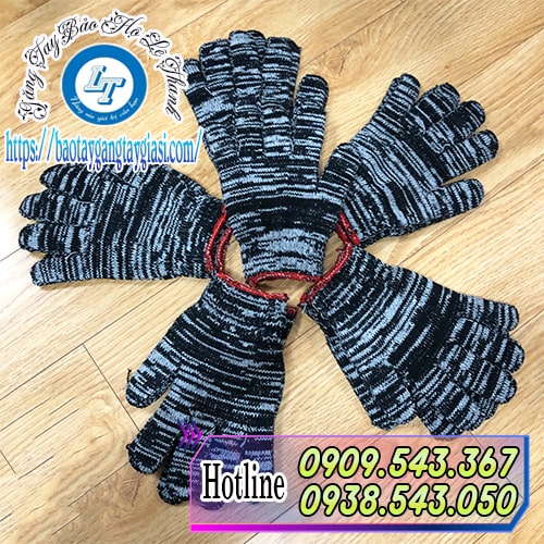 Bao tay len muối tiêu 100g cho ngành công nghiệp nặng Bao tay len muối tiêu 100g cho ngành công nghiệp nặng