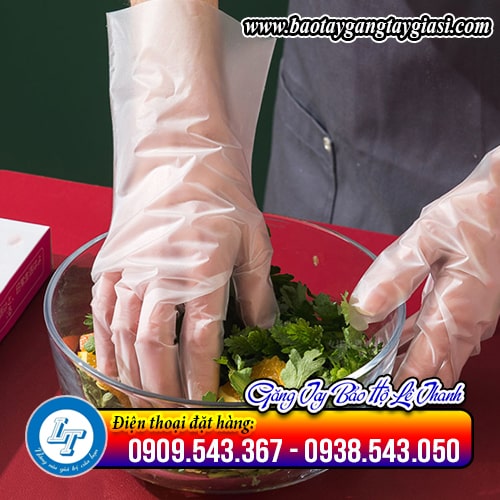 Bao tay nilon dùng chế biến thực phẩm đảm bảo vệ sinh