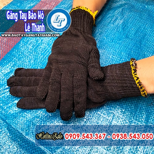 Bao tay sợi poly đen vừa vặn với mọi kích cỡ tay