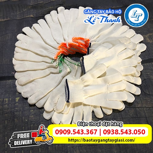 Bao tay sợi poly giá rẻ đủ trọng lượng Bao tay sợi poly giá rẻ đủ trọng lượng