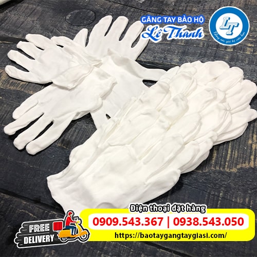 Bao tay vải thun trắng L+2 bỏ sỉ giá rẻ Bao tay vải thun trắng L+2 bỏ sỉ giá rẻ