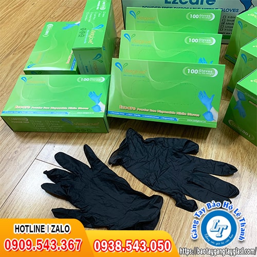 Bao tay y tế Vietglove màu đen không bột