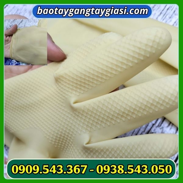 Găng tay cao su Hướng Dương bề mặt chống trơn trượt Găng tay cao su Hướng Dương