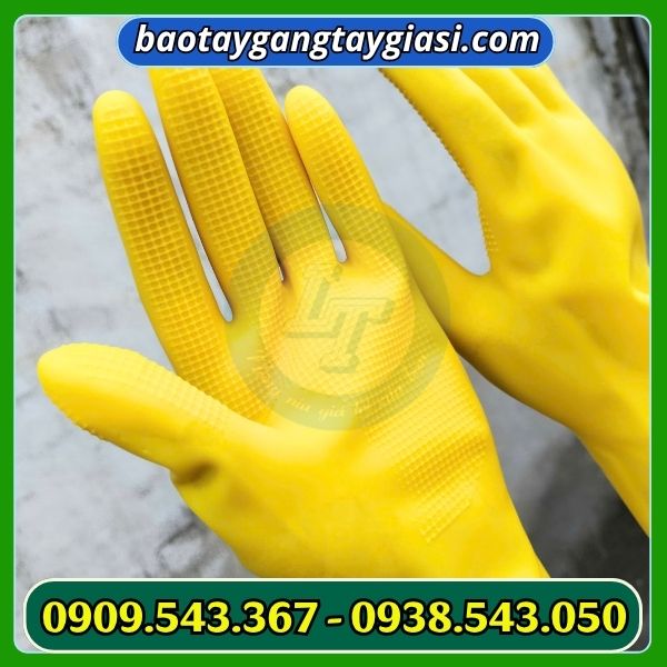 Bề mặt trong găng tay có nhiều vân nhám chống trơn trượt Găng tay cao su Đông Cầu Vồng mini giá sỉ