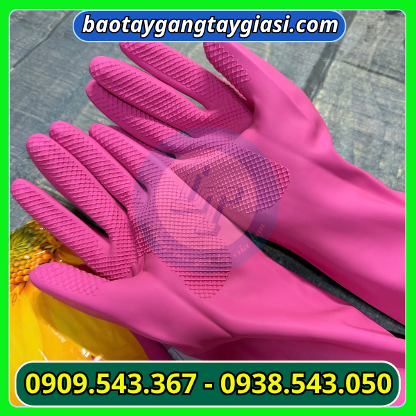 Găng tay cao su Nam Long bề mặt vân nổi trơn trượt Găng tay cao su Nam Long