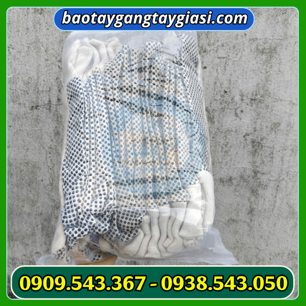 Bich 12 đôi găng tay vải bạt phủ hạt nhựa Bich 12 đôi găng tay vải bạt phủ hạt nhựa