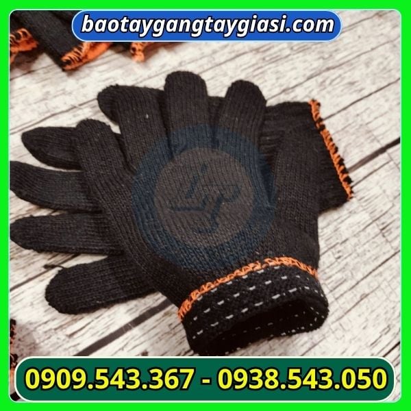 Găng tay len xám đen 70g bo cổ tay chắc chắn Găng tay len xám đen 70g