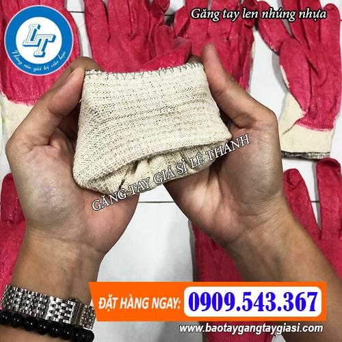 găng tay len nhúng nhựa có bo thun cổ tay găng tay len nhúng nhựa có bo thun cổ tay