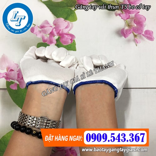 cổ tay găng tay vải thun t5 vắt sổ bo viền cổ tay găng tay vải thun t5 vắt sổ bo viền