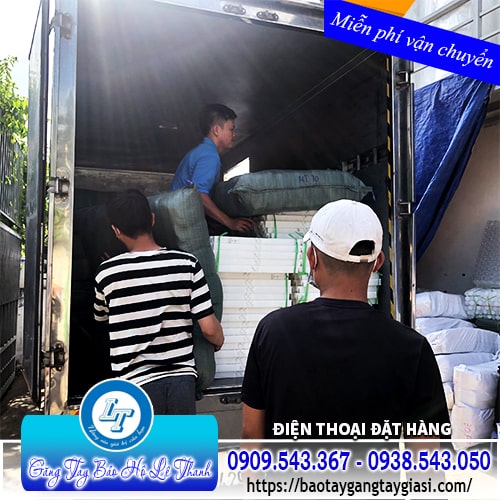 Găng tay bảo hộ phủ hạt nhựa giao nhanh