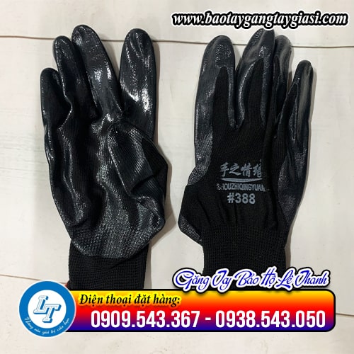 Găng tay bảo hộ phủ sơn đen Găng tay bảo hộ phủ sơn đen
