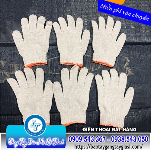 Găng tay bảo hộ sợi len màu kem Găng tay bảo hộ sợi len màu kem