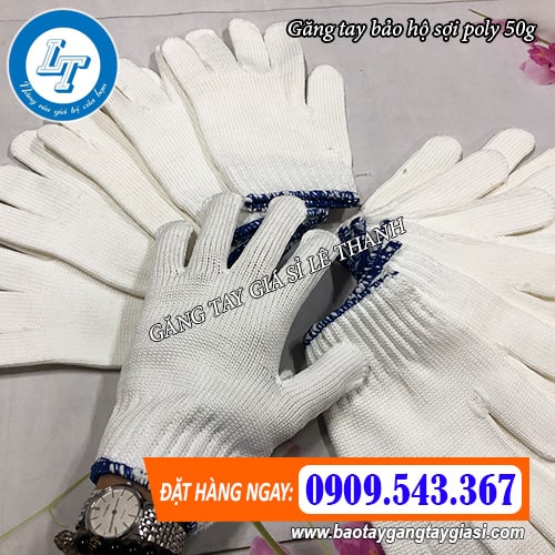 găng tay bảo hộ sợi poly trọng lượng 50g găng tay bảo hộ sợi poly trọng lượng 50g