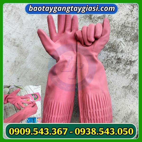 Găng tay cao su sắc cầu vồng màu hồng Găng tay cao su sắc cầu vồng màu hồng