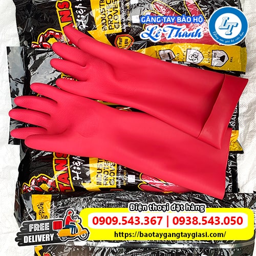 Găng tay cao su chống hóa chất dày dặn siêu bền Găng tay cao su chống hóa chất dày dặn siêu bền